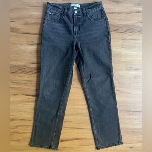 Abercrombie & Fitch Gray Curve Love Straight Mid Rise Jeans